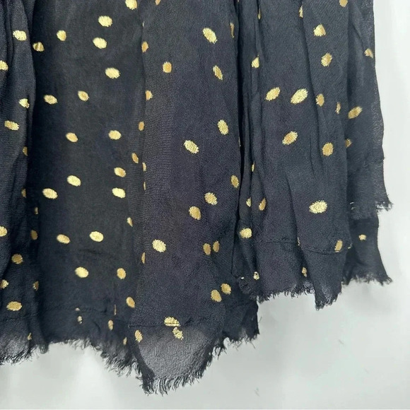 Floreat Anthropologie Everafter Black Metallic Gold Polka Dot Blouse Size Small - Picture 7 of 13